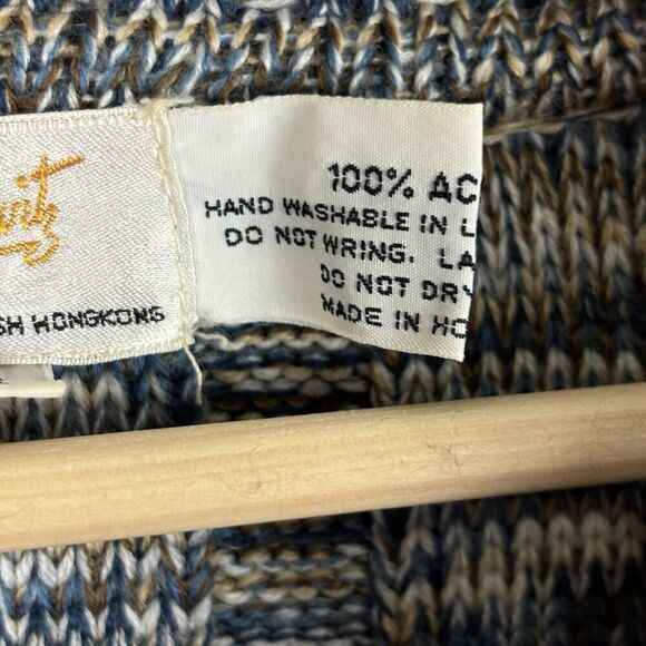 Vintage Sakowitz Long Line Sweater Jacket Womens Medium‎ Grandpa Grannycore Boho - Picture 9 of 10